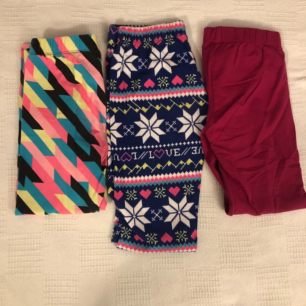 Lot of 3 - No Boundaries Junior Girls Print Leggings XS/1 B31